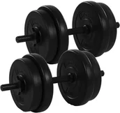 Hantle i ciężarki - Movit ZESTAW HANTLI 2 X 10 KG CIĘŻARKI 20 KG DO ĆWICZEŃ - miniaturka - grafika 1