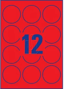 Avery Etykiety usuwalne neonowe Zweckform; A4, 25 ark./op., O63,5 mm, czerwone neonowe /L7670R-25/ ZW574-3 - Etykiety do drukarek - miniaturka - grafika 4