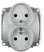 Gniazdka elektryczne - Karlik 5GPR-2zMechanizm gniazda podwójnego do ramki z uziemieniem 2x2P+Z - miniaturka - grafika 1