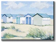 Obrazy i zdjęcia - Pyramid Posters Beach Huts On A Bright Day - Obraz na płótnie WDC22078 - miniaturka - grafika 1