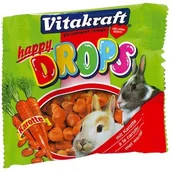 Przysmaki dla gryzoni - Vitakraft Happy Drops dropsy marchwiowe dla królika 40g - miniaturka - grafika 1