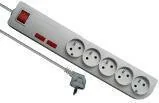 Przedłużacze i rozgałęźniki - Elgotech Przedłużacz z wyłącznikiem komputerowy z zabezpieczeniem 5x2P+Z 3m - miniaturka - grafika 1