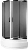 Kabiny prysznicowe - Omnires Health 90x90 profil chrom błyszczący szkło grafitowe JK2808C LC2 GR - miniaturka - grafika 1