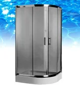 Kabiny prysznicowe - Omnires Health 80x100 lewa profil chrom błyszczący szkło grafitowe JK2808/10 L LC2 GR - miniaturka - grafika 1