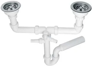 McAlpine syfon zlewozmywakowy rurowy podw. 3,5" z podł. pralki/zmyw. z przel. (HC7HC12-POL) - Syfony - miniaturka - grafika 3