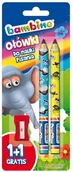 Przybory szkolne - Bambino Ołówki trójkątne do nauki pisania + temperówka - miniaturka - grafika 1