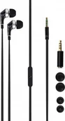 Słuchawki - Xqisit Stereo Headset Jack 3,5mm Black - miniaturka - grafika 1