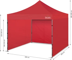 Home&Garden Namiot handlowy 300 x 300 cm czerwony 555118 - Pawilony ogrodowe - miniaturka - grafika 9