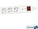 Listwy zasilające - InLine Listwa zasilająca 3 Schuko z ochroną OC oraz przełącznikiem biała (16431Q) - miniaturka - grafika 1
