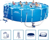 Baseny ogrodowe - Bestway Basen ogrodowy okrągły Steel Pro 56462 stalowa rama 549x122cm 56462 - miniaturka - grafika 1