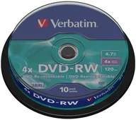 Nośniki danych - Verbatim Dysk DVD-RW 4x cake 10Pack 43552 - miniaturka - grafika 1