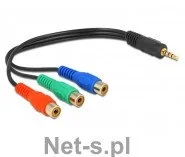 Delock adapter/rozdzielacz Mini Jack 3.5mm 4pin -> 3 x RCA (F) 62499 - Kable - miniaturka - grafika 2