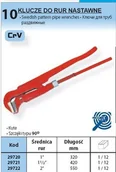 Klucze i nasadki - Proline KLUCZ DO RUR nastawny ROZNIAR 320 mm CrV 29720 - miniaturka - grafika 1