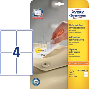 Avery Zweckform Etykiety usuwalne Zweckform 99,1 x 139mm 25 ark./op. L4733REV-25 - Etykiety samoprzylepne i bloki etykiet Avery Zweckform Etykiety usuwalne Zweckform 99,1 x 139mm 25 ark./op. L4733REV-25 - Etykiety samoprzylepne i bloki etykiet - miniaturka - grafika 1