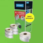Papier do drukarek - Dymo Pakiet promocyjny 4 rolki 89x36 plus jedna rolka 19x51 gratis, 1921701 - miniaturka - grafika 1