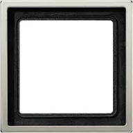 Klawisze i ramki - Jung Ramka pojedyncza - LS Metal Finish Stal Szlachetna - miniaturka - grafika 1