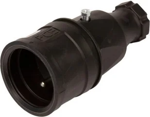 PCE Gniazdo kablowe przenośne gumowe 1-fazowe z bolcem 2410-sw - Gniazdka elektryczne - miniaturka - grafika 2