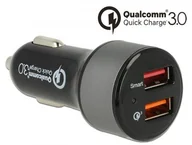 Ładowarki samochodowe - Delock Ładowarka samochodowa 12V/24V 1xUSB Quick Charge 3.0 + 1xUSB 2.4A (62739) - miniaturka - grafika 1