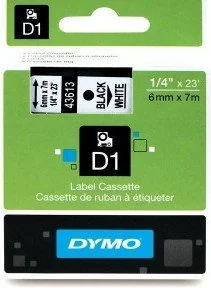 Dymo ETYKIETA D1 6mmx7m CZARNY/BIAŁY S0720780 - Etykiety do drukarek - miniaturka - grafika 3