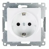 Gniazdka elektryczne - Kontakt Simon Simon 54 Gniazdo pojedyncze SCHUKO z/u 16A IP20 z przesłoną torów białe DGSz1Z.01/11 WMDW-03111x-011 0001-00000-51171 [6007499] - miniaturka - grafika 1