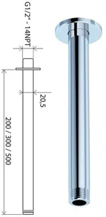 Ravak ramię stropowe o długości 50 cm X07P180 - Akcesoria do armatury i ceramiki - miniaturka - grafika 3