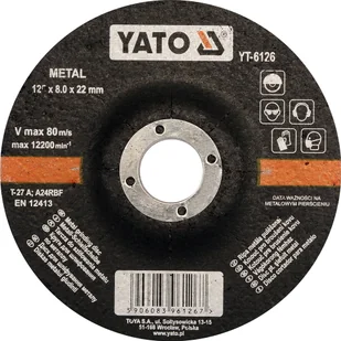 Yato Tarcza do szlifowania metalu 125x8,0x22 mm 10szt YT-6126 - Tarcze do pił - miniaturka - grafika 3