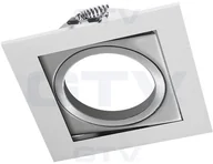 Lampy sufitowe - Vila Oprawa sufitowa punktowa - kwadratowa uchylna aluminiowa inox OP-VILAKW-02 GTV 7532 - miniaturka - grafika 1