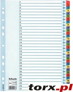 Esselte PRZEKŁADKI KARTONOWE MYLAR A4 1-31 (0B) 100164 - Przekładki do segregatorów - miniaturka - grafika 3