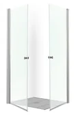 Kabiny prysznicowe - Novoterm Kerra Madrid 90x90 profil aluminium szkło transparentne - miniaturka - grafika 1