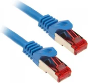 Kable światłowodowe - InLine  1m Cat.6 Kabel sieciowy 1000 Mbit RJ45 - niebieski 76411B - miniaturka - grafika 1