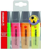 Zakreślacze - Stabilo Zestaw Zakreślaczy Boss original 4 szt. H1033 - miniaturka - grafika 1