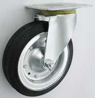 Kółka i bloczki - Zabi Koło metalowo-gumowe w obudowie skrętnej fi 200 - miniaturka - grafika 1