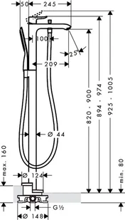 Hansgrohe Metris 31471000 - Baterie wannowe i prysznicowe - miniaturka - grafika 2
