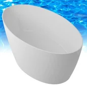 Wanny - Omnires Marble+ Siena WW BP 160x80 biały połysk MARBLE+SIENA160CP - miniaturka - grafika 1