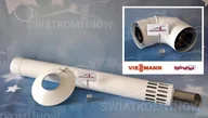 Kominy i akcesoria - Spiroflex Biały Viessmann 80/125 zestaw wylotu bocznego Kominowy do kotłów konde - miniaturka - grafika 1