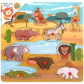 Klocki - Brimarex Drewniana układnka z pinezkami zwierzęa Afryki 1567772 - miniaturka - grafika 1