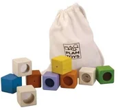 Klocki - Plan Toys Drewniane KLOCKI Interaktywne w Woreczku, - miniaturka - grafika 1