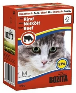 Bozita z Wołowiną kawałki w sosie Kartonik 370g NBOZ3944 - Mokra karma dla kotów - miniaturka - grafika 3