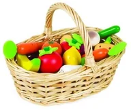 Zabawki AGD - Janod Drewniane owoce i Artykuły spożywcze w koszyku - 24 sztuki zestaw z koszykiem, - miniaturka - grafika 1