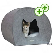 Legowiska dla kotów - Zooplus Exclusive Podwójne Punkty Bonusowe: Big Filzi Budka Dla Kota, Szara - Dł. X Szer. X Wys.: 53 X 41 X 45 Cm - miniaturka - grafika 1
