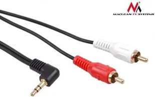 Maclean Przewód mini jack 3,5mm kątowy 2RCA 1m czarny MCTV-824 - Kable - miniaturka - grafika 4
