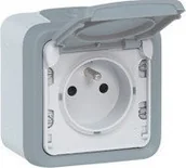 Gniazdka elektryczne - Legrand 069731 PLEXO : Gniazdo Pojedyncze 2P+Z z przyszłoną SZARE komplet 16A-25 - miniaturka - grafika 1