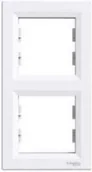 Klawisze i ramki - Schneider Ramka 2-krotna pionowa, biała Asfora (EPH5810221) - miniaturka - grafika 1