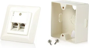 Equip Gniazdo podtynkowe 2xRJ 45 kat.5e kompletne białe 125721 - Pozostałe akcesoria sieciowe - miniaturka - grafika 4