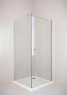 Kabiny prysznicowe - Axiss Glass BK259/1TP+ 80x80 prawa profil chrom szkło transparentne CleanGlass - miniaturka - grafika 1