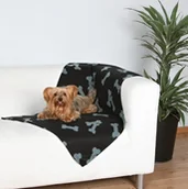 Legowiska dla psów - Trixie Koc 100X70Cm Czarny W Szare Kostki - miniaturka - grafika 1