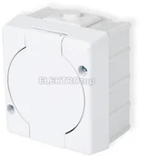 Gniazdka elektryczne - Karlik Gniazdo Pojedyncze z uziemieniem, klapka biaa - Senior GHS-1 - miniaturka - grafika 1