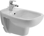 Bidety - Duravit D-CODE Bidet wiszący 355x545 1-otworowy z przelewem biały 22571500002 - miniaturka - grafika 1