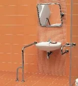 Akcesoria łazienkowe - Cersanit K97-038 Uchwyt ścienno-podłogowy 750x800 mm lewy - miniaturka - grafika 1