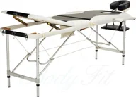Stoły i łóżka do masażu - Bodyfit Łóżko do masażu 3 segmentowe aluminiowe dwukolorowe czarno - białe - cza - miniaturka - grafika 1